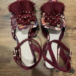 Gianni Bini Red Flats with Studded Ankle Straps